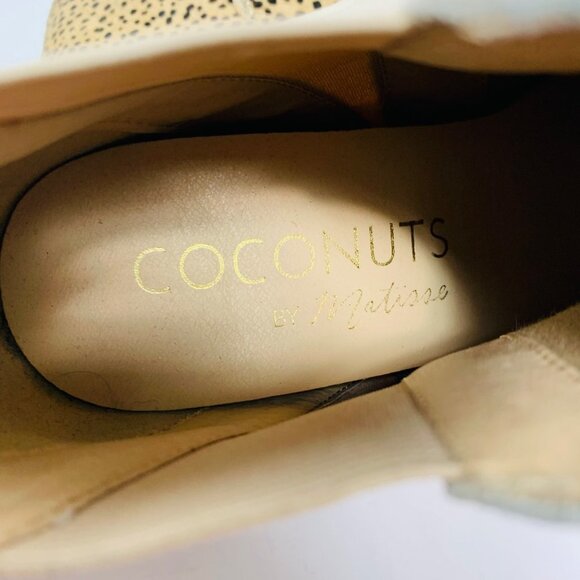 Anthro COCONUTS by Matisse "Lure" Leopard Animal Print Haircalf Wedge Sneaker 6 - Picture 8 of 8